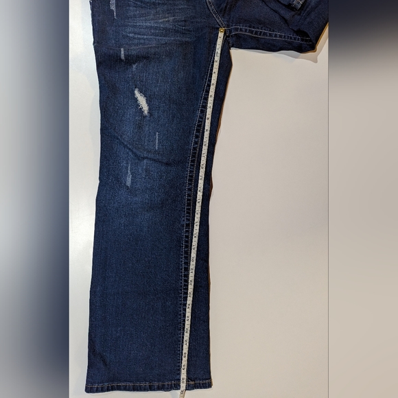 Elite Jeans 15/16 Bootcut Lightly Distressed Dark Wash - Picture 6 of 8